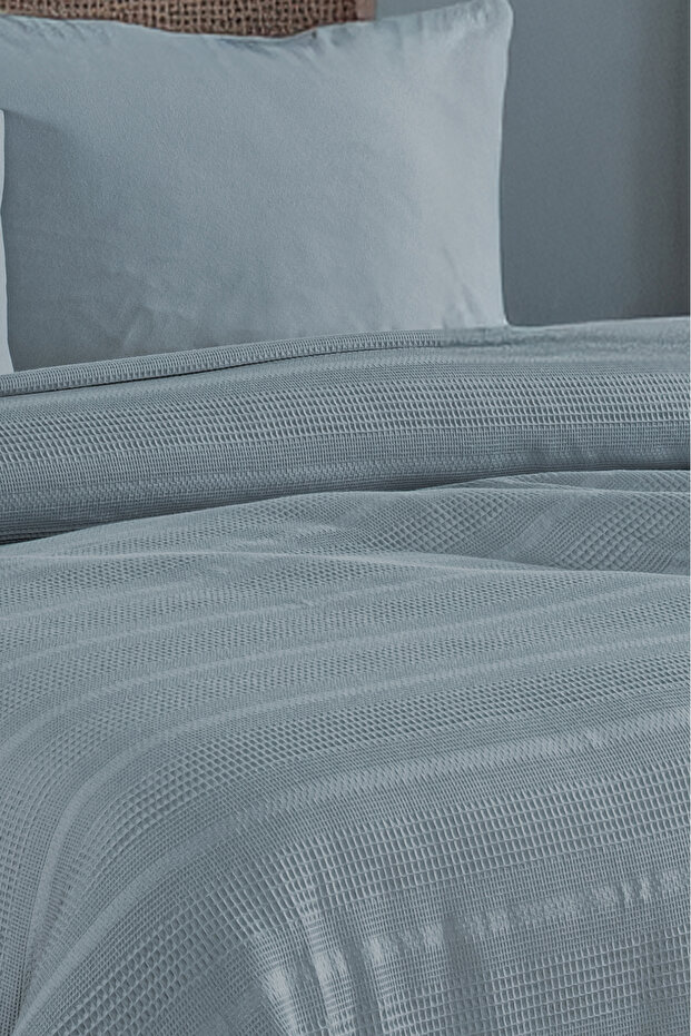Pamuk Dual Tek Kişilik Pike Yatak Örtüsü Seti 160x230, Lastikli Çarşaf 100x200, 1 Yastık Kılıf - 2