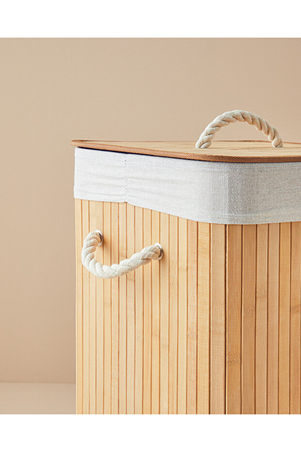 Fancy Katlanabilir Çamaşır Sepeti Bej - 4