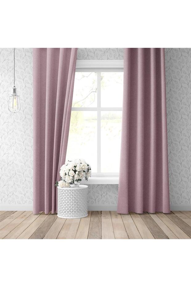 Blackout Karartma Tek Kanat Fon Perde Pudra Pembe - 2