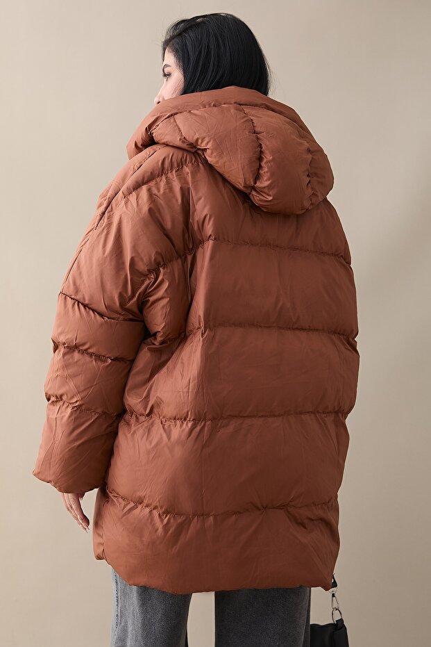 Mona Salaş Şişme Mont - Taba - 4