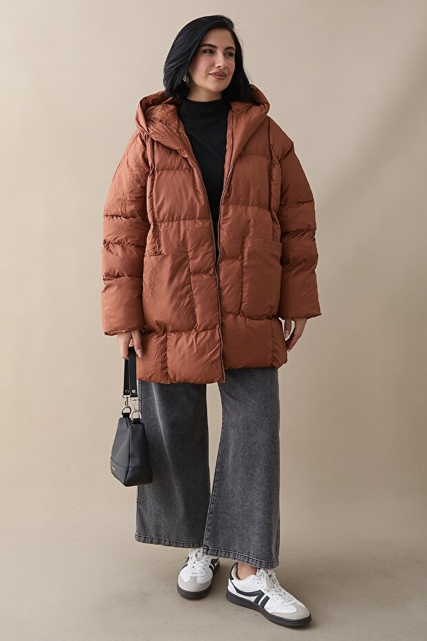 Mona Salaş Şişme Mont - Taba - 1