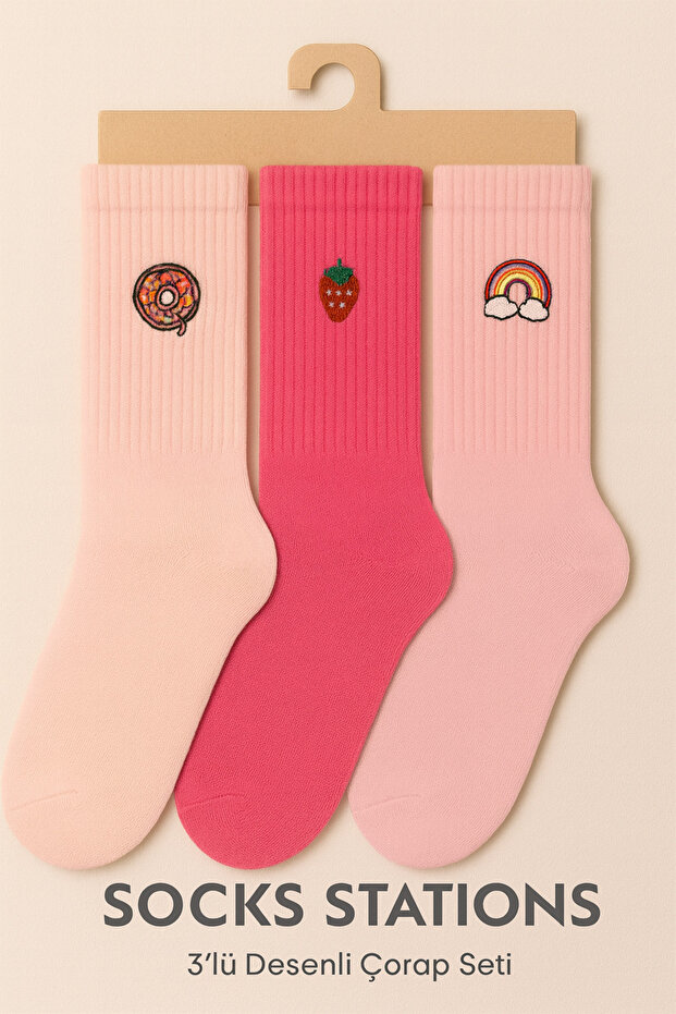 Patterned Batik Socks Colorful Socks Box - 1