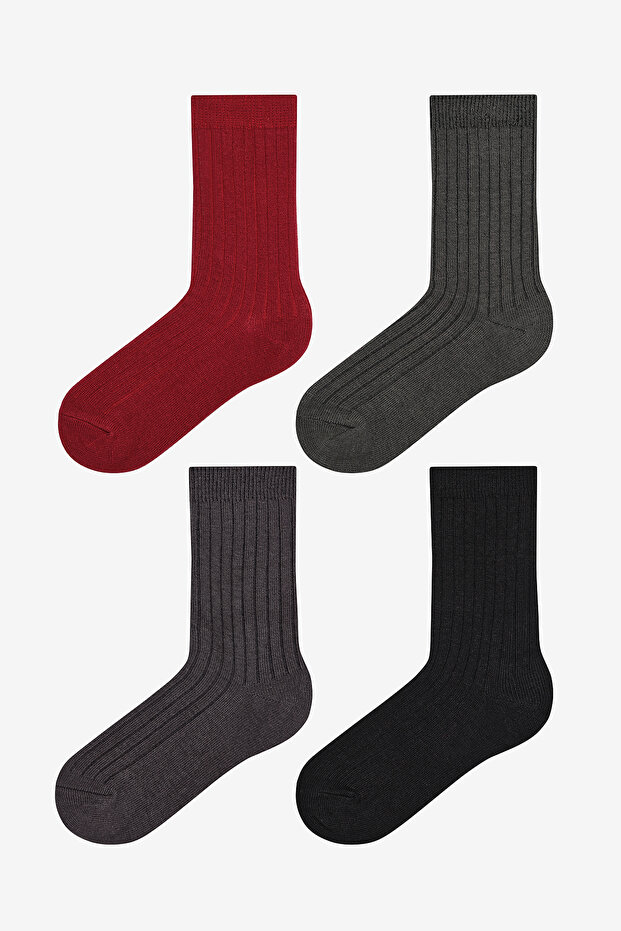 Boy's My Basic 4-Piece Multi-Colored Socks - 1