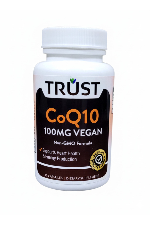 CoQ10 100mg Vegan Supplement, Non-GMO Formula, Heart Health and Energy Support, 30 Capsules
