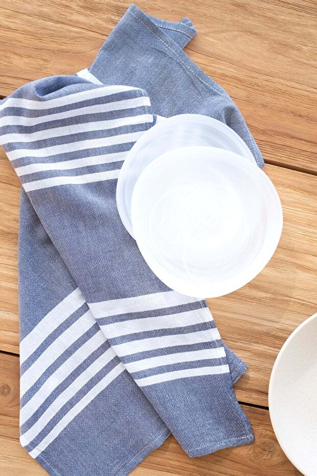 Gourmet Kitchen Towel Set of 2 Navy Blue 50X75 cm