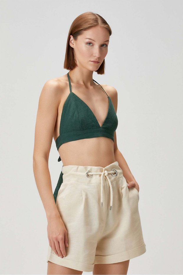 Tiny Keten Bralet Yeşil