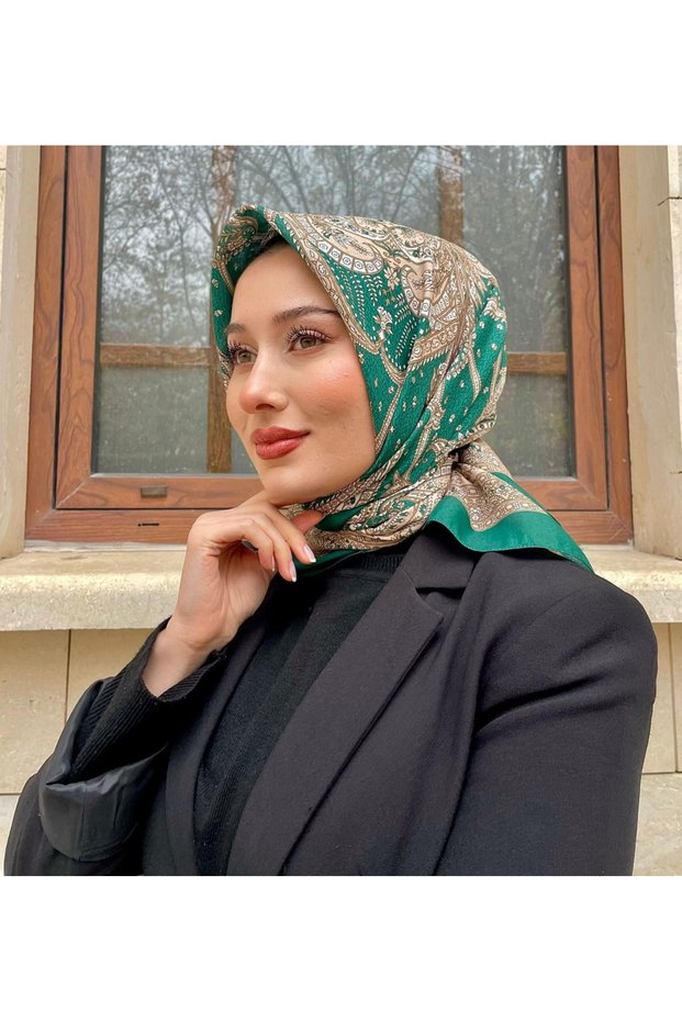 New Season Tile Pattern Soft Cotton Comfortable and Elegant Scarf