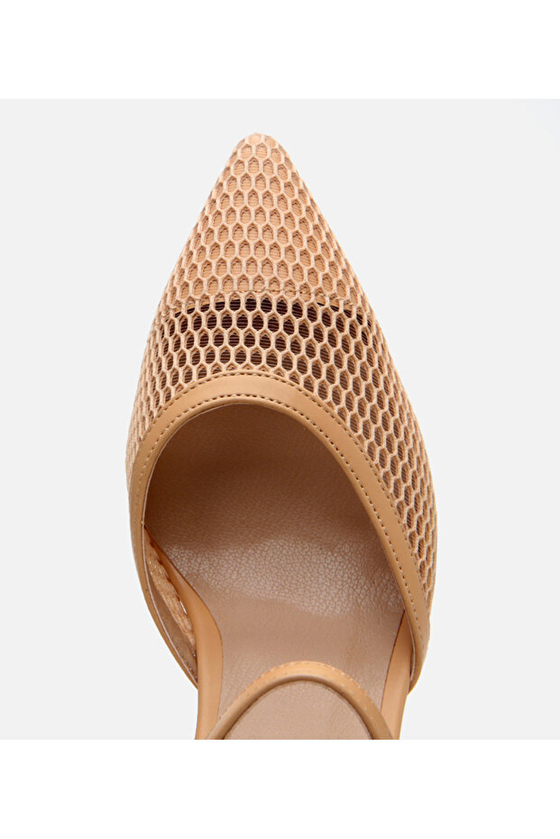 Bej Kadın Fileli Stiletto - 5