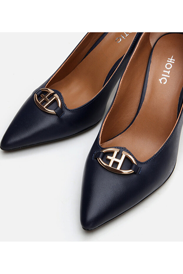 Kadın Deri Lacivert Stiletto - 4