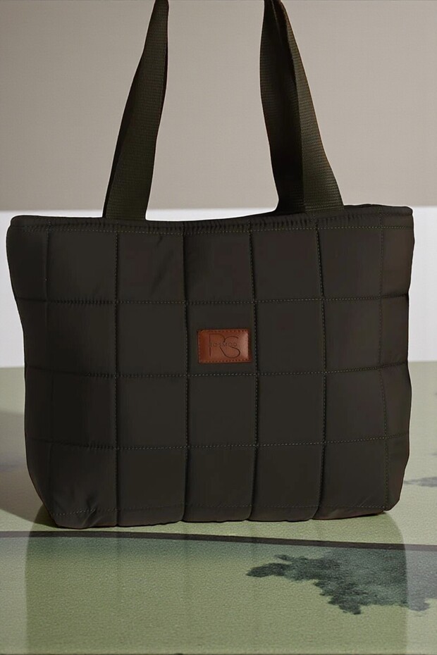 Günlük Kullanım İçin Kapitone Puf Kumaş Tote Çanta - 1