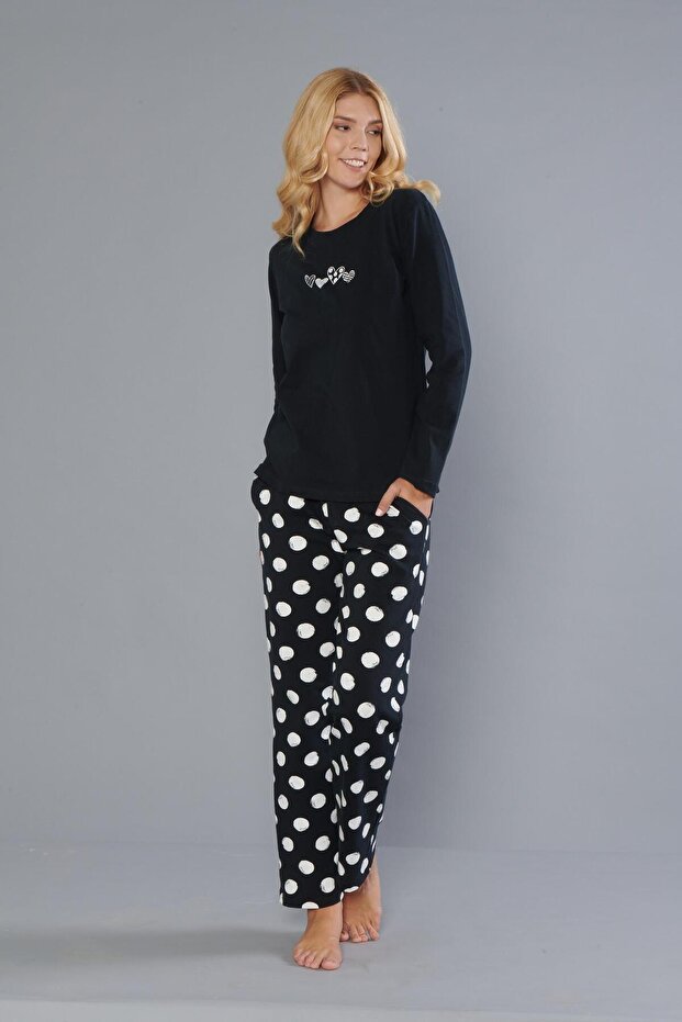 Women's 100% Cotton Long Sleeve Pajamas Set 09-271