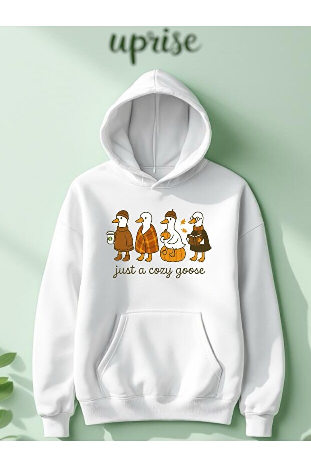 سترة رياضية كبيرة الحجم مصنوعة من القطن المطبوع بـ 3 خيوط من Just A Cozy Goose
