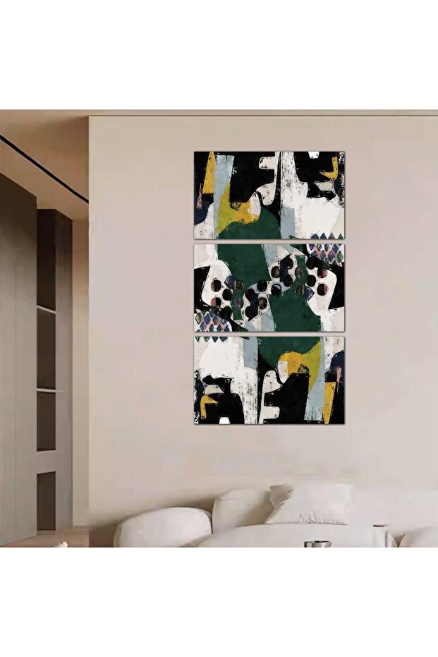 لوحه جداريه مودرن فن تجريدي - 24029 - مقسمه ثلاثة قطع - 1