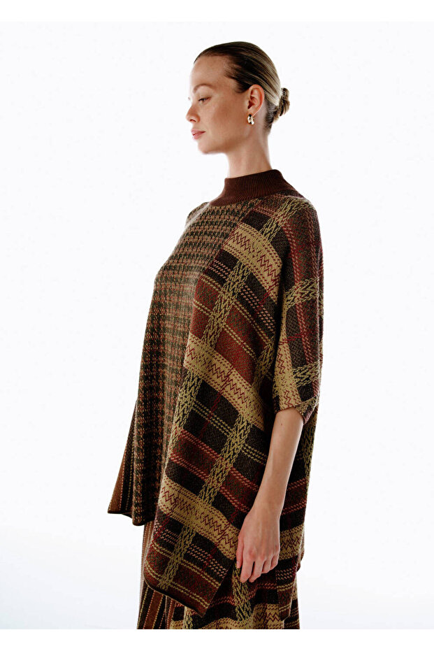 Patchwork Desenli Triko Tunik - 4