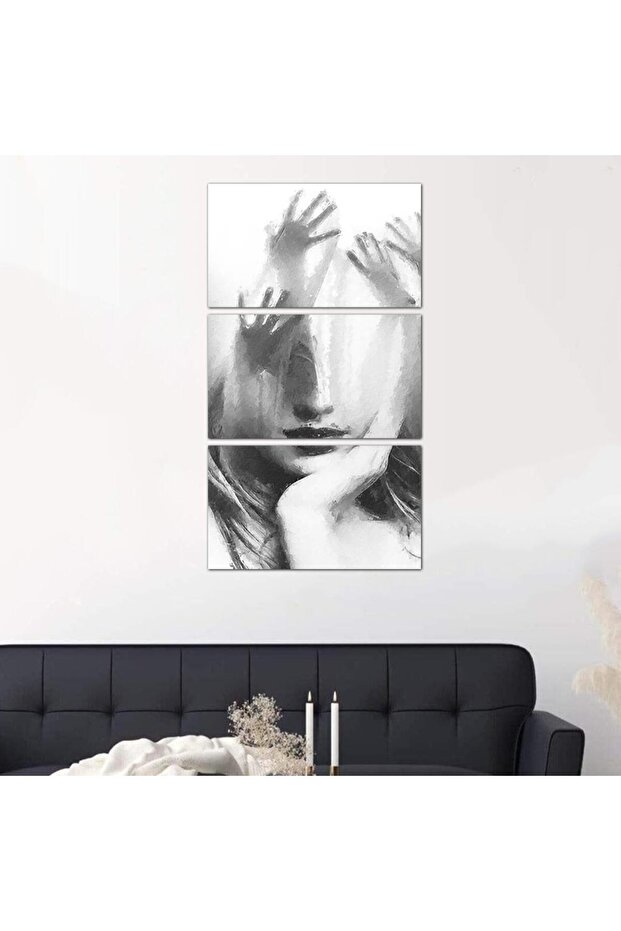 لوحه جداريه مودرن رسمة فنية - ٢٤٥١٧ - مقسمه ثلاثة قطع