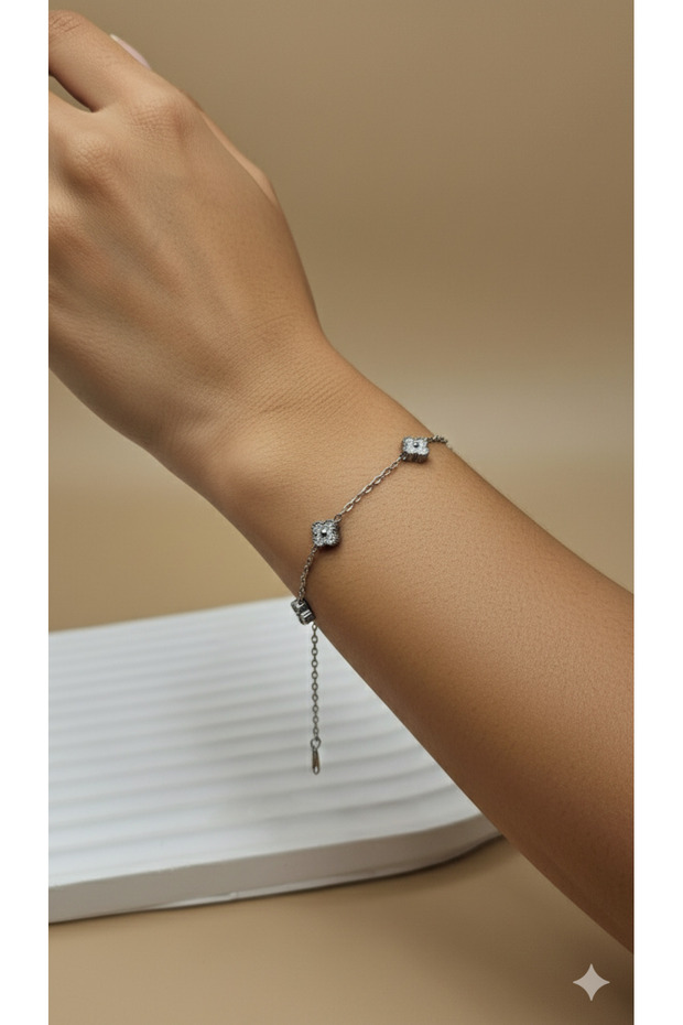 Marka model çelik bileklik 7 mm ,17+5 cm - 1