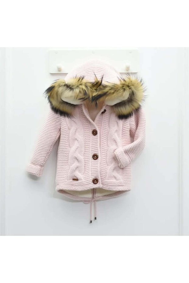 Furry Baby Girl Knitwear Cardigan