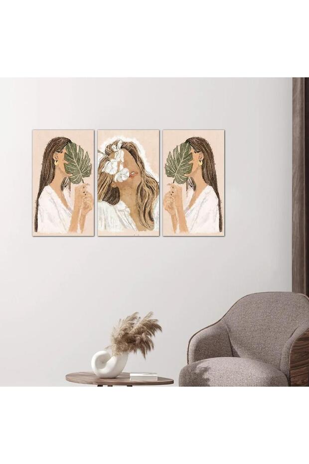 لوحه جداريه رسمة ثلاثة فتيات - ٢٤٥٤٥ - مقسمه ثلاثة قطع