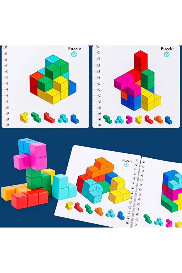 Smart Cube 3D Puzzle Tetris-Like STEM Game with 60 Challenges, Book and Bag - 3