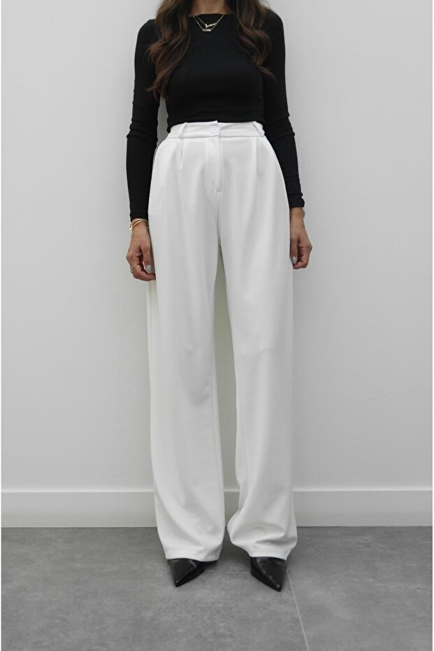 Ekru Oscar Palazzo Pantolon - 3