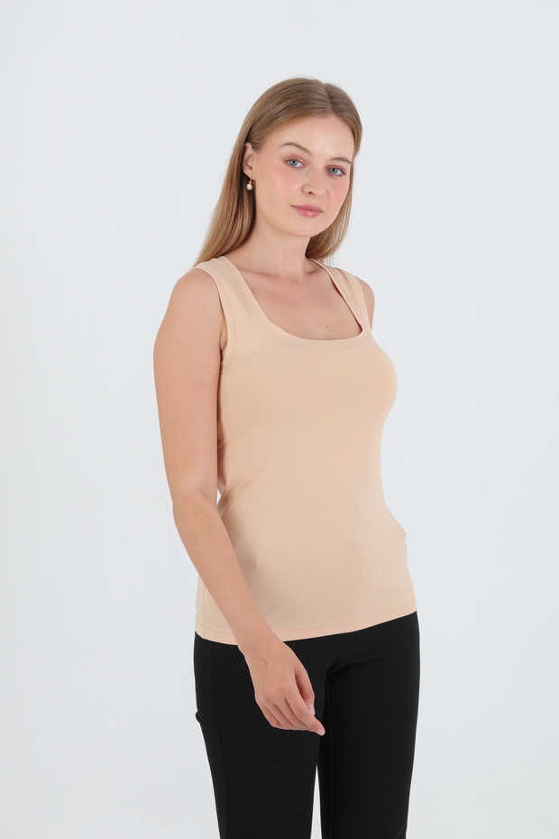 بلوزة/بودي/قميص داخلي بياقة مربعة - 3