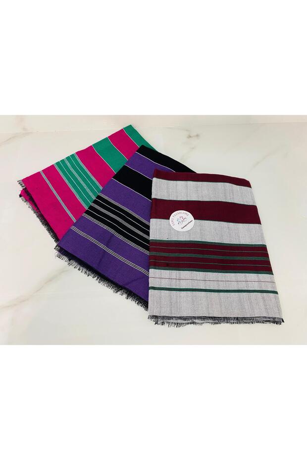 Local Peştemal 3-Piece Set Gray & Purple & Green