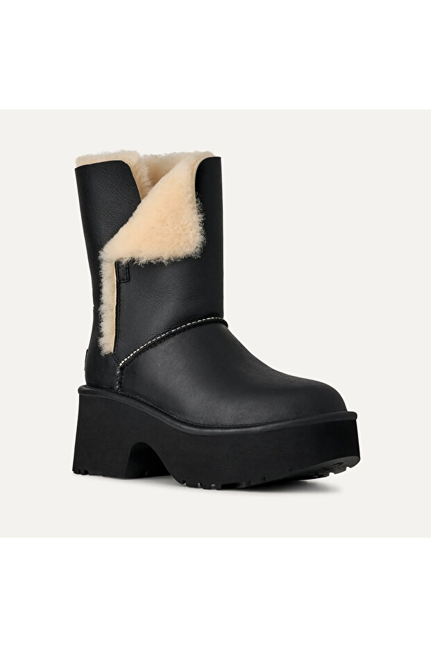 Kadın Ultra Yumuşak Astarlı Çift Yüzlü Deri Yüzey Platform Tabanlı Siyah Bot & Bootie 1172590-BLACK - 2