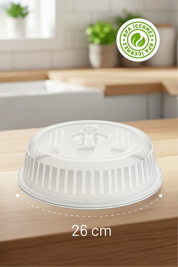 Mikrodalga Kapağı – 26 cm Şeffaf Mikro Dalga Kapak, BPA İçermez - 4