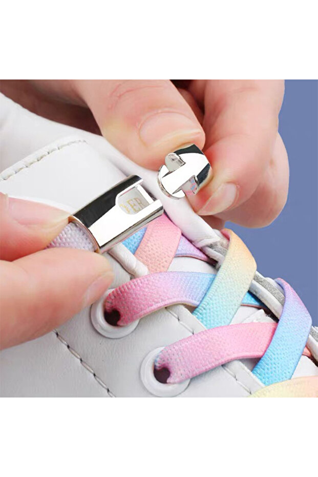 Elastic Shoelaces with Metal Buckle – Easy to Put on & Take Off, Flexible Comfortable Shoelaces (1 Pair) - 2