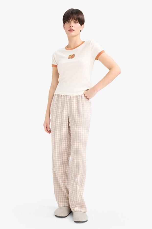 Regular Fit Uzun Kareli Pijama Altı-Fall in Love (25 AU) - 3