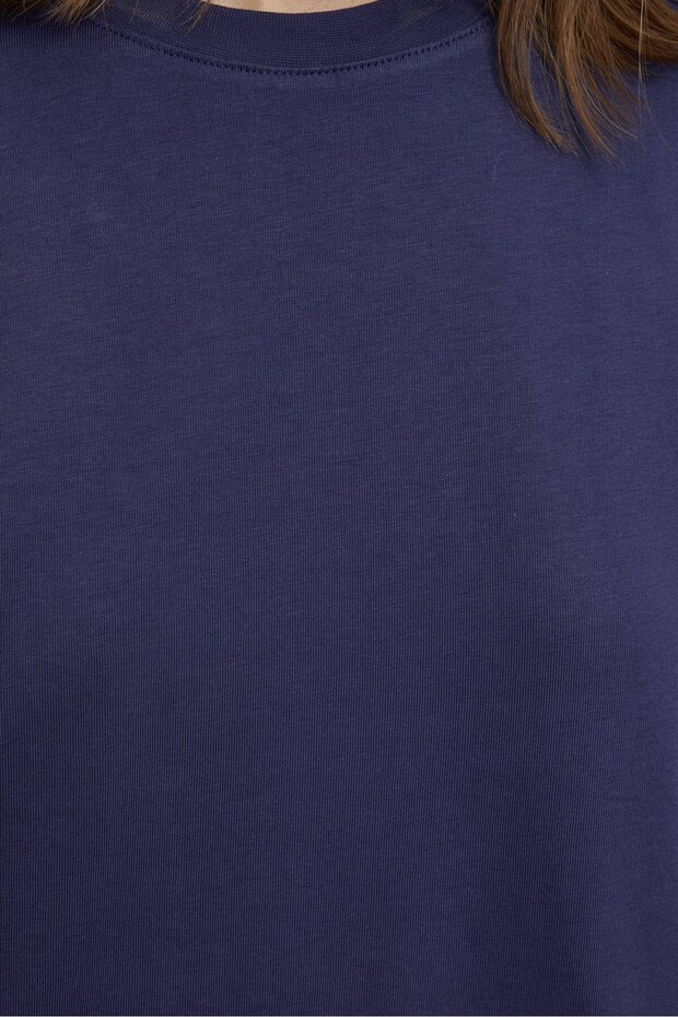 Basıc Sweatshirt Mavi - 5