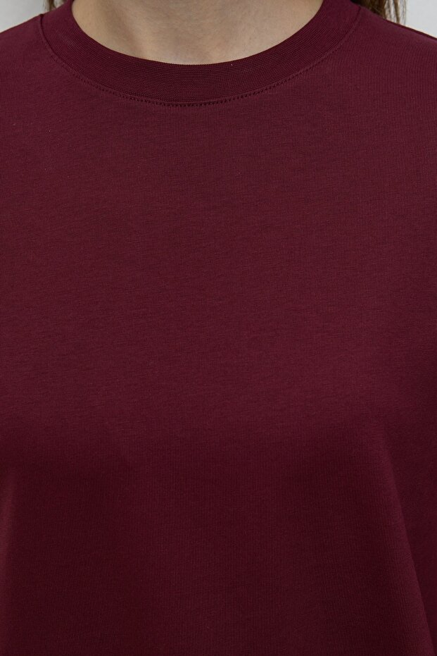 Basıc Sweatshirt Bordo - 4