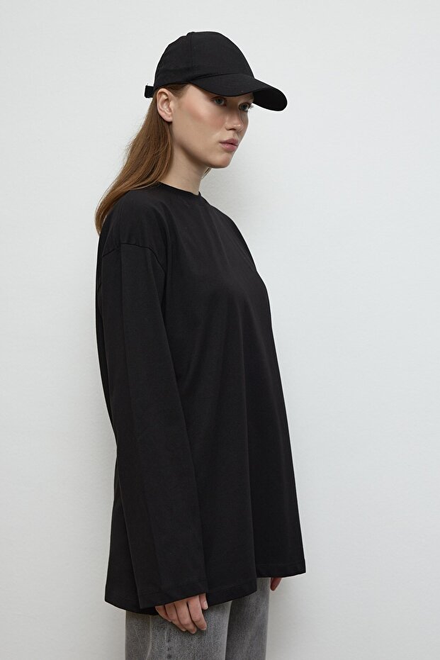 Basıc Sweatshirt Siyah - 5