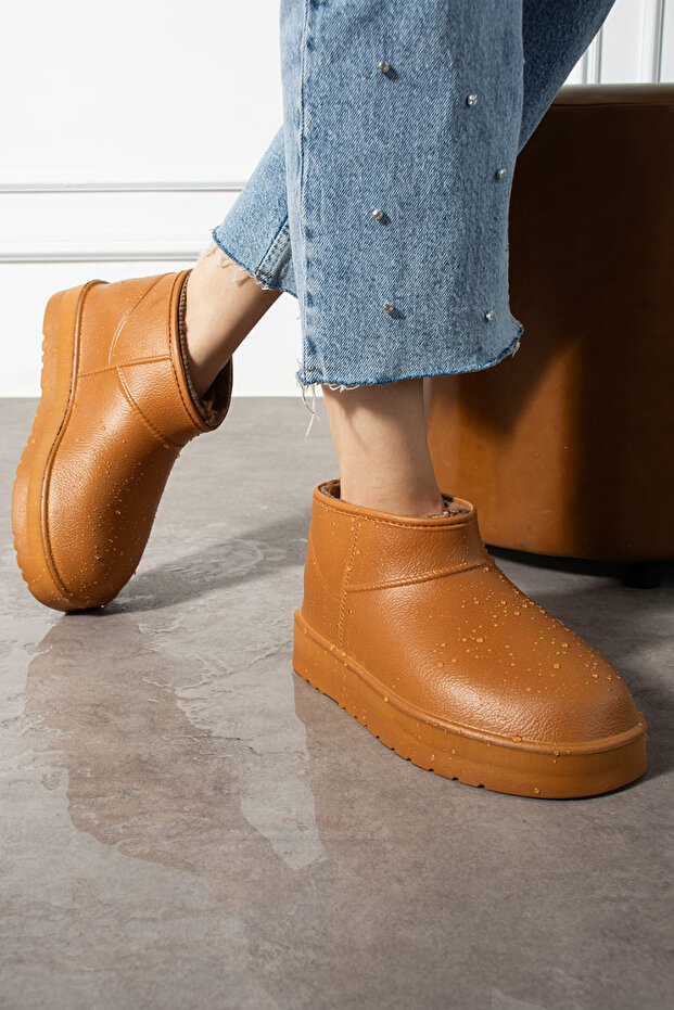 Women's Taba Eva Waterproof Daily Boots with Fur Inside Thick Sole Ankle Warm Comfortable Stylish Bootie