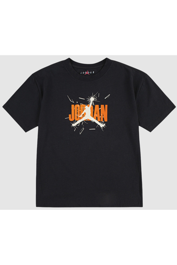 Jordan Black-Orange Cotton Children's T-Shirt 95F059