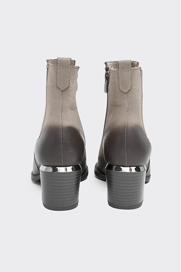 Hakiki Deri Fermuarlı Kadın Bot - 5