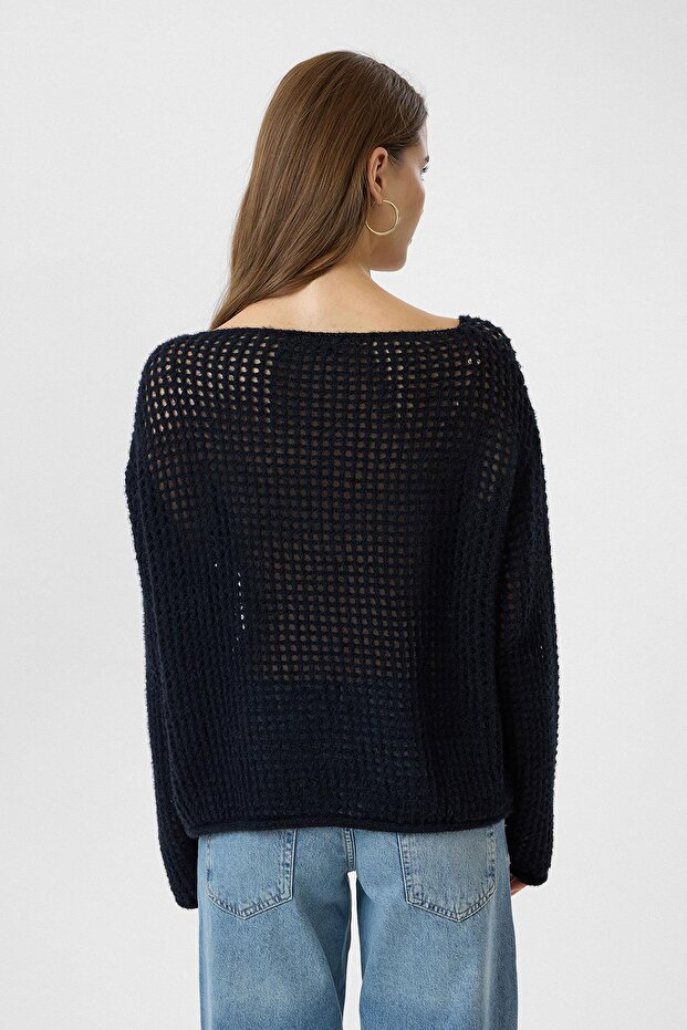 Ajurlu Oversize Triko - 5