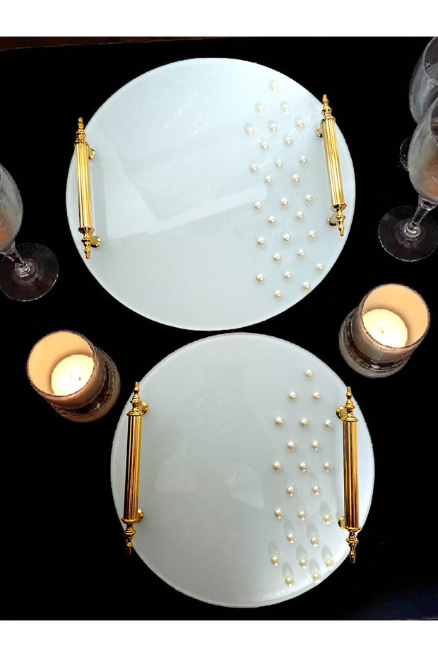Bayz Cam Gold Handle Double Tray Set for Proposal, Promise & Engagement – 25 cm & 30 cm Diameter