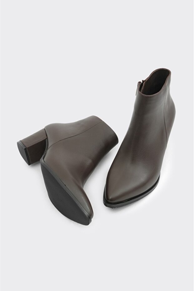 Hakiki Deri Topuklu Kadın Bot - 4