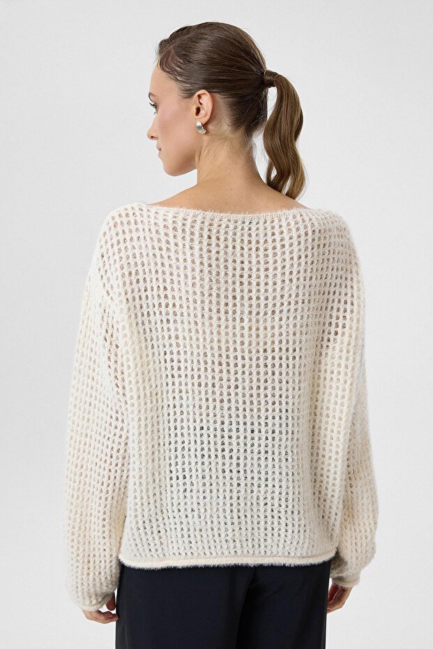 Ajurlu Oversize Triko - 5