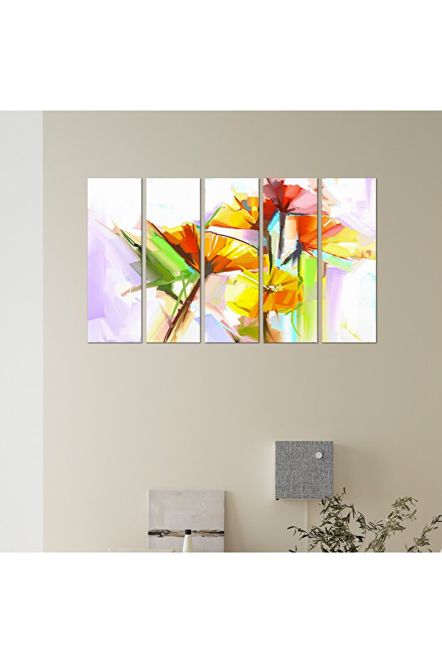 لوحه جداريه - زهور - ٦٧١ - مقسمه خمسة قطع متساويه - 1