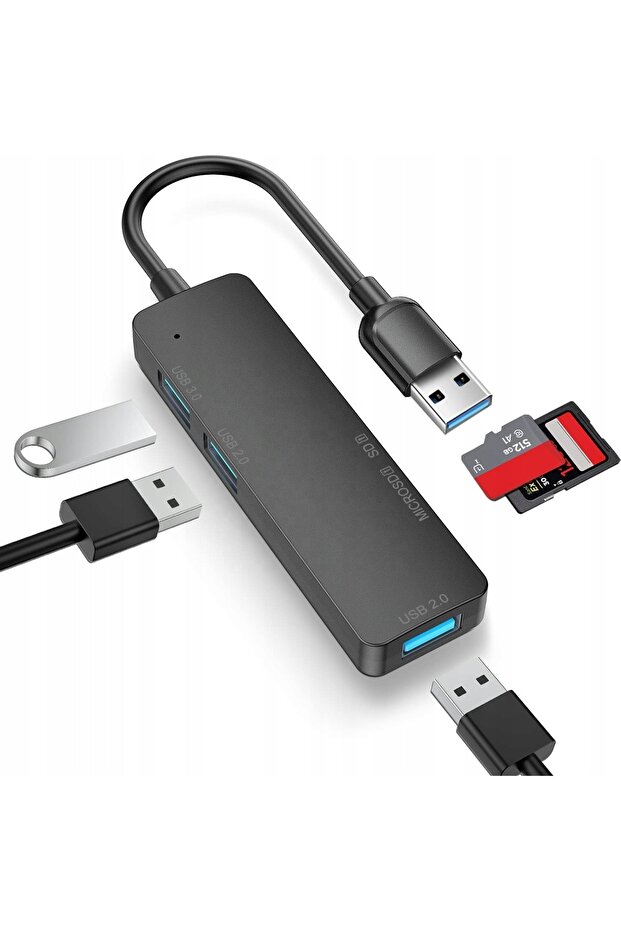 HUB Adapter 4-in-1 USB 3.0 to 5Gbps MicroSD Adapter for Windows/Mac/Linux - 2