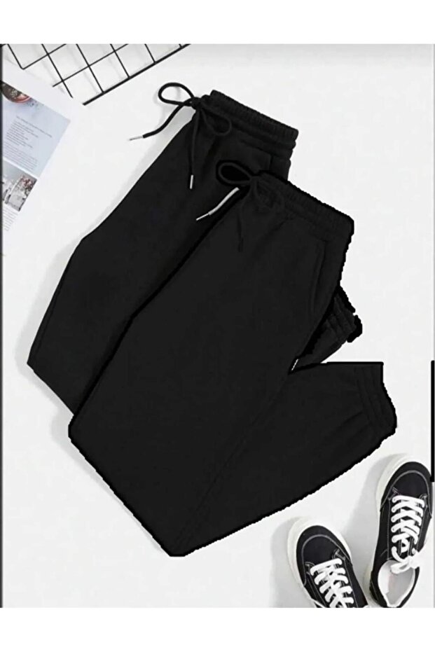 Unisex Double Deal Black Sweatpants Set