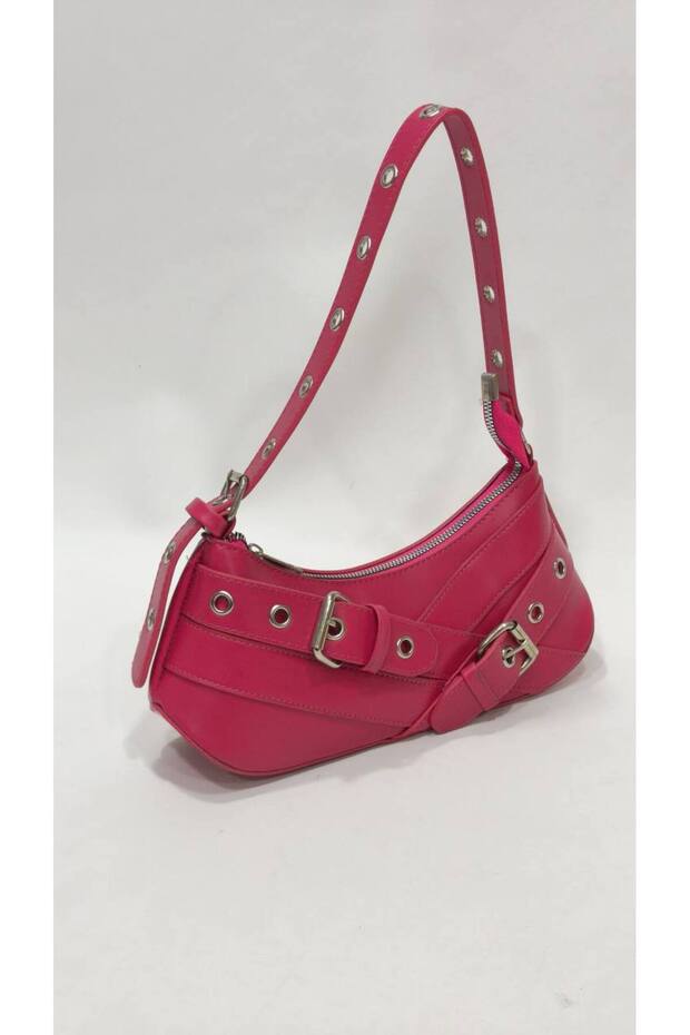 Double Cross Belt Buckle Detailed Women's Shoulder Bag (29Cm*13Cm)