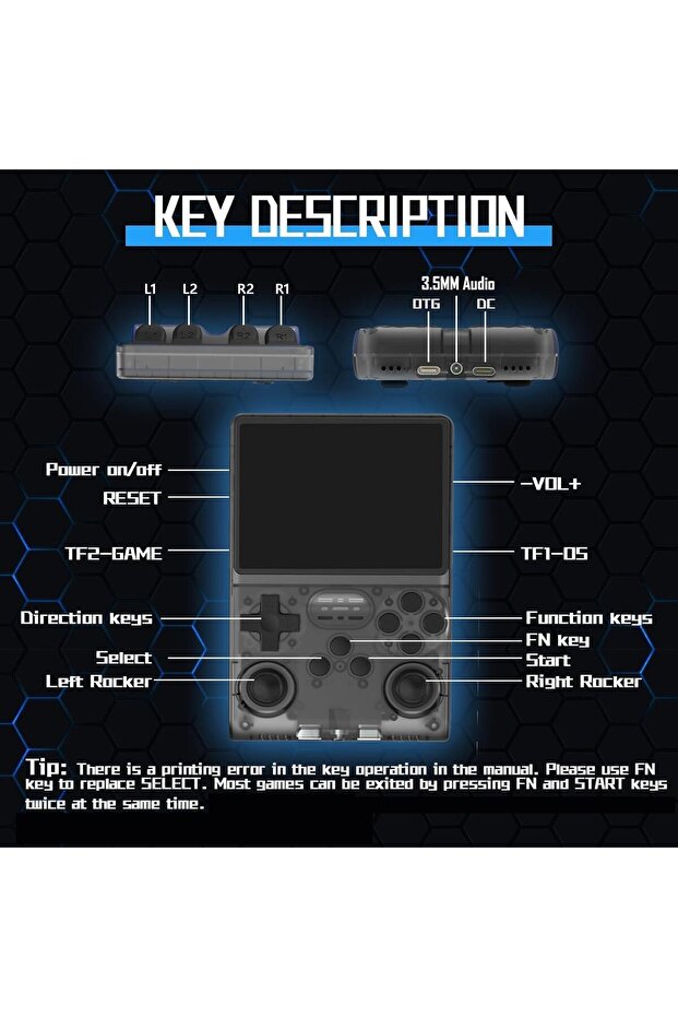 R36s retro Handheld Gaming Console with 64G Cards, Portable Retro Game Consoles Linux Gaming System - 4