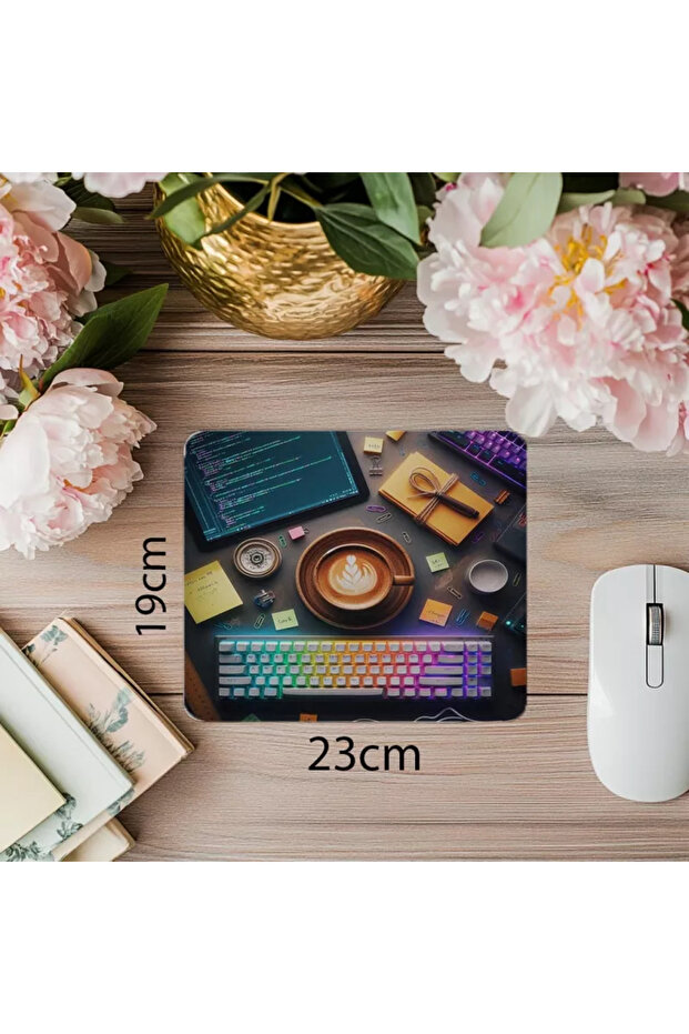 لوحة ماوس خاصة لمحبي القهوة والكود - 19 × 23 سم 2 مم مستطيلة مطبوعة مستوردة