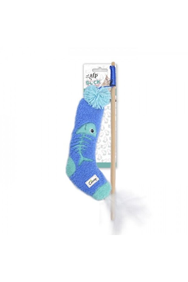 SOCK CUDDLER - SOCK WAND FISH ( BLUE )