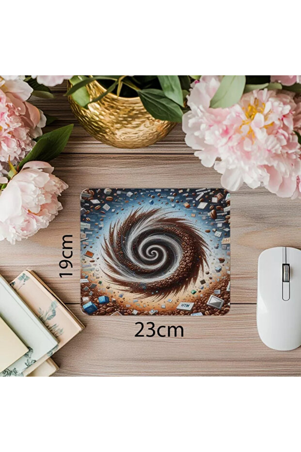 لوحة ماوس بحبيبات القهوة تحول إلى كود فورمونا - 19 × 23 سم 2 مم لوحة ماوس مطبوعة مستطيلة مستوردة