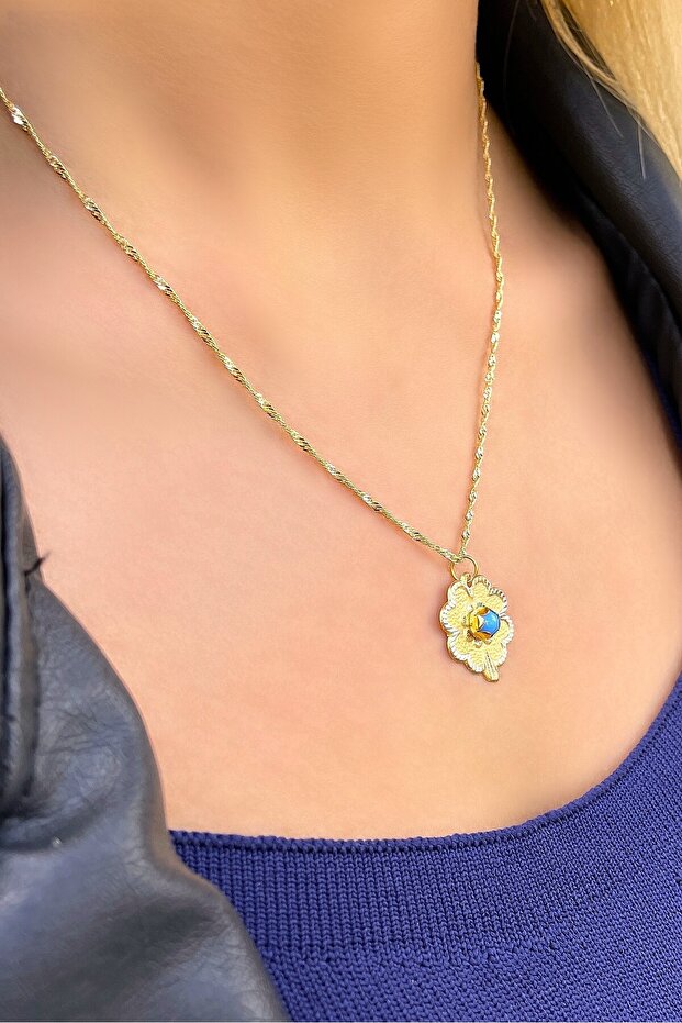 Yonca Singapur Altın Kolye - 2