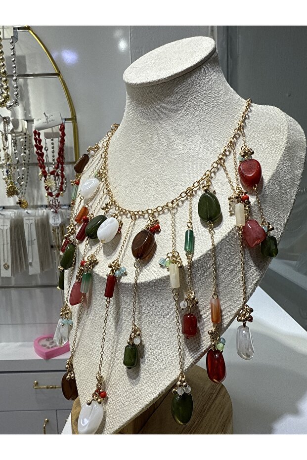 Zra model renkli kolye - 2